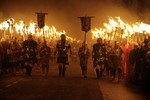Marshal graham nicolson (guizer jarl 2007) leads the 2008 procession